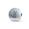 Russian Blue Cat Art Print Circle Charm Leather Bracelet-Free Shipping