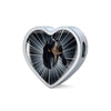 Bluetick Coonhound Dog Print Heart Charm Leather Bracelet-Free Shipping