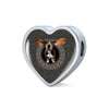 Amazing Basset Hound Dog Print Heart Charm Leather Bracelet-Free Shipping