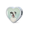 Dalmatian Dog Print Heart Charm Leather Bracelet-Free Shipping