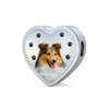Shetland Sheepdog Print Heart Charm Braided Bracelet-Free Shipping