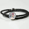 Labrador Retriever Texas Print Circle Charm Leather Bracelet-Free Shipping