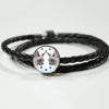 Tonkinese Cat Print Circle Charm Leather Bracelet-Free Shipping