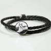 Alaskan Malamute Print Circle Leather Charm Bracelet -Free Shipping