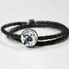 South African Mastiff (Boerboel) Dog Print Circle Charm Leather Bracelet-Free Shipping