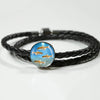 Glowlight Tetra Fish Print Circle Charm Leather Bracelet-Free Shipping