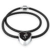 Amazing Great Dane Dog Print Heart Charm Leather Bracelet-Free Shipping