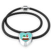 Maltese Dog Print Heart Charm Christmas Special Leather Bracelet-Free Shipping