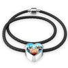 Cairn Terrier Print Heart Charm Leather Bracelet-Free Shipping