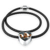 Haflinger Horse Art Print Heart Charm Leather Woven Bracelet-Free Shipping
