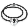 Nebelung Cat Print Heart Charm Leather Woven Bracelet-Free Shipping