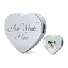 Dalmatian Dog Print Heart Charm Leather Bracelet-Free Shipping
