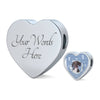 Spanish Water Dog Print Heart Charm Leather Bracelet-Free Shipping