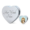 Afghan Hound Dog Print Heart Charm Leather Bracelet-Free Shipping