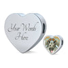 Norwegian Elkhound Dog Print Heart Charm Leather Bracelet-Free Shipping