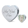 Bichon Frise Dog Print Heart Charm Leather Bracelet-Free Shipping
