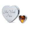 Gouldian Finch (Rainbow Finch) Print Heart Charm Leather Woven Bracelet-Free Shipping