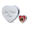 Tibetan Spaniel Dog Print Heart Charm Leather Bracelet-Free Shipping