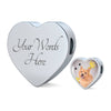 Norwich Terrier Print Heart Charm Steel Bracelet-Free Shipping