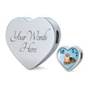 Toyger Cat Print Heart Charm Steel Bracelet-Free Shipping