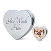 Brussels Griffon Dog Print Heart Charm Steel Bracelet-Free Shipping