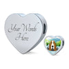 Basset Hound Dog Vector Print Heart Charm Steel Bracelet-Free Shipping