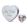 Bearded Collie Print Heart Charm Steel Bracelet-Free Shipping