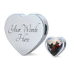 Bombay Cat Print Heart Charm Steel Bracelet-Free Shipping