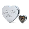Amazing Basset Hound Dog Print Heart Charm Steel Bracelet-Free Shipping