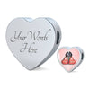 St. Bernard Dog Print Heart Charm Steel Bracelet-Free Shipping