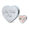 Siamese Cat Print Heart Charm Steel Bracelet-Free Shipping