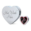 Horse Pink Art Print Heart Charm Steel Bracelet-Free Shipping