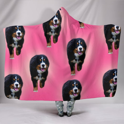 Racing Bernese Mountain Dog Print Hooded Blanket-Free Shipping