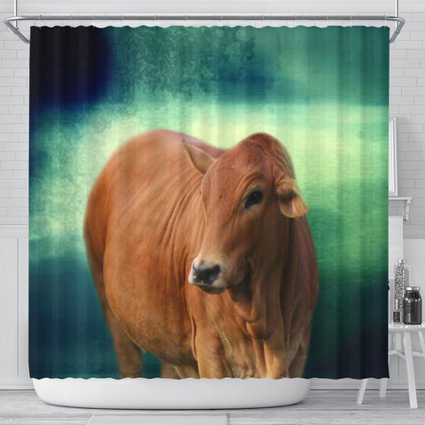 Boran cattle (cow) Print Shower Curtain-Free Shipping
