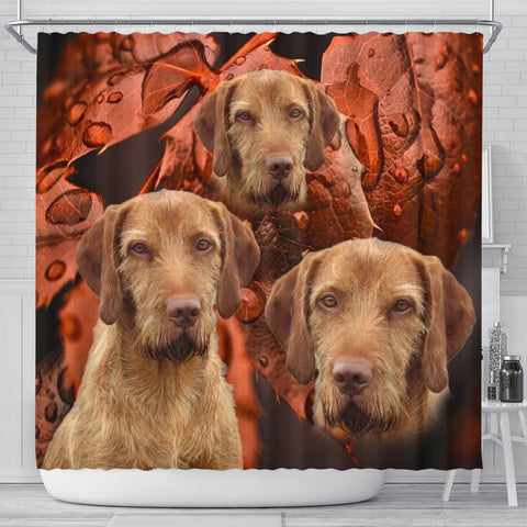 Wirehaired Vizsla Dog Print Shower Curtains-Free Shipping