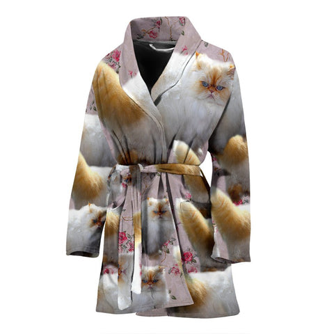 Lovely Himalayan Cat Print Women's Bath Robe-Free Shipping