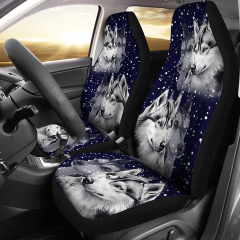 Siberian Husky Dog Art Print Car Seat Covers-Free Shipping