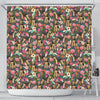 Airedale Terrier Dog Floral Print Shower Curtains-Free Shipping