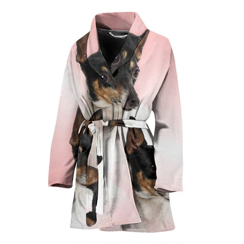 Toy Fox Terrier Dog Print Women's Bath Robe-Free Shipping