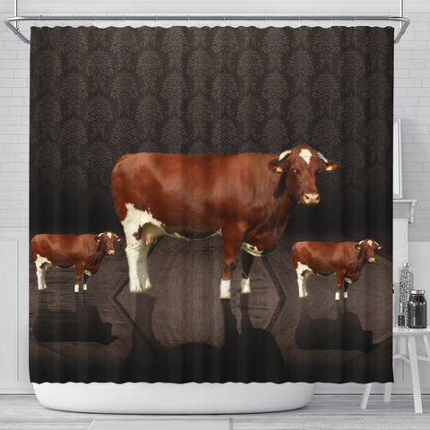 Amazing Maine Anjou Cattle (Cow) Print Shower Curtain-Free Shipping