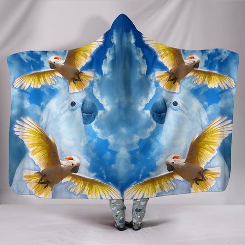Salmon Crested Cockatoo Print Hooded Blanket-Free Shipping