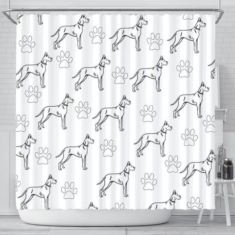 Great Dane With Paws Patterns Print Shower Curtain-Free Shipping