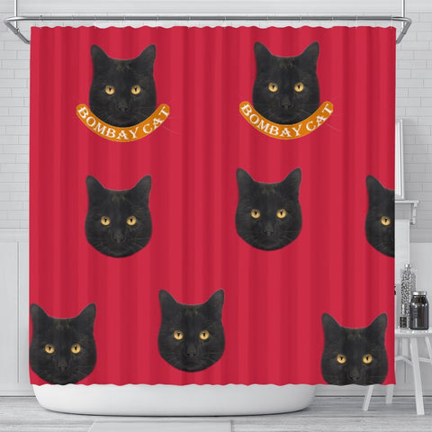 Cute Bombay cat Print Shower Curtain-Free Shipping