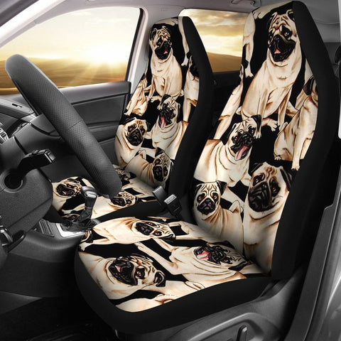 Pug Dog Pattern Print Car Seat Covers- Free Shipping