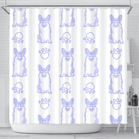Pembroke Welsh Corgi Dog Print Shower Curtain-Free Shipping
