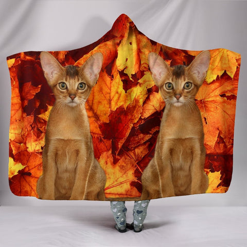 Abyssinian Cat Print Hooded Blanket-Free Shipping