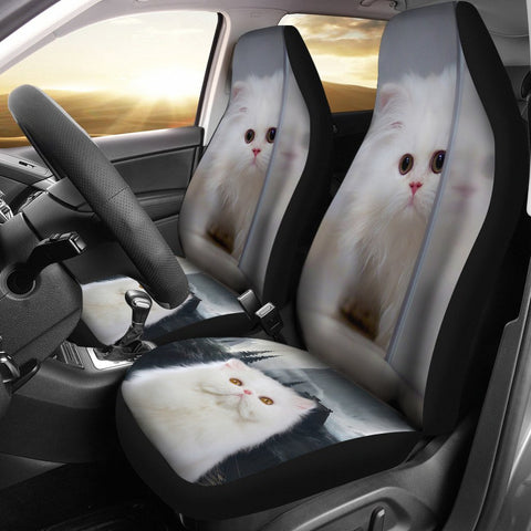 White Persian Cat Car Seat Covers-Free Shipping