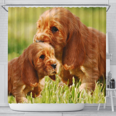 Cocker Spaniel Cute Puppy Print Shower Curtains-Free Shipping