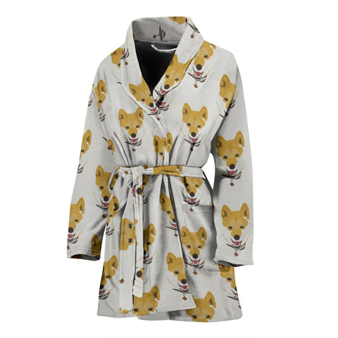Shiba Inu Dog Pattern Print Women's Bath Rob-Free Shipping