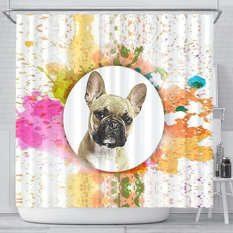 French Bulldog Print Shower Curtain-Free Shipping